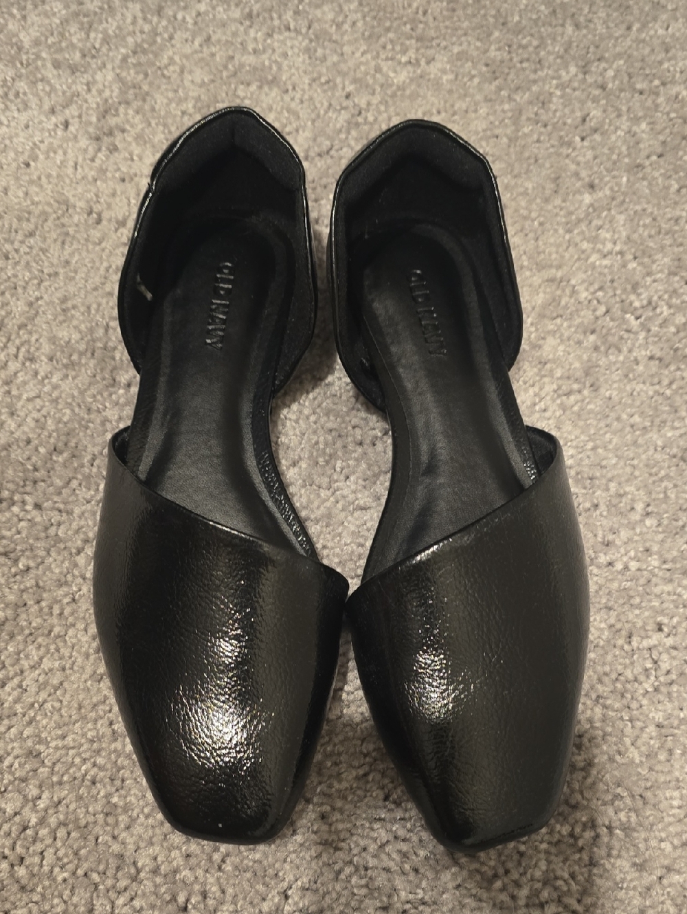 Old Navy Black D'Orsay Flats with Square Toe